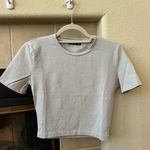 ZARA Gray Short Sleeve Cropped T-Shirt